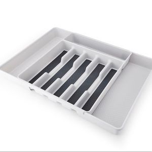 Simply Essential Expandable Flatware Organizer in Gray
